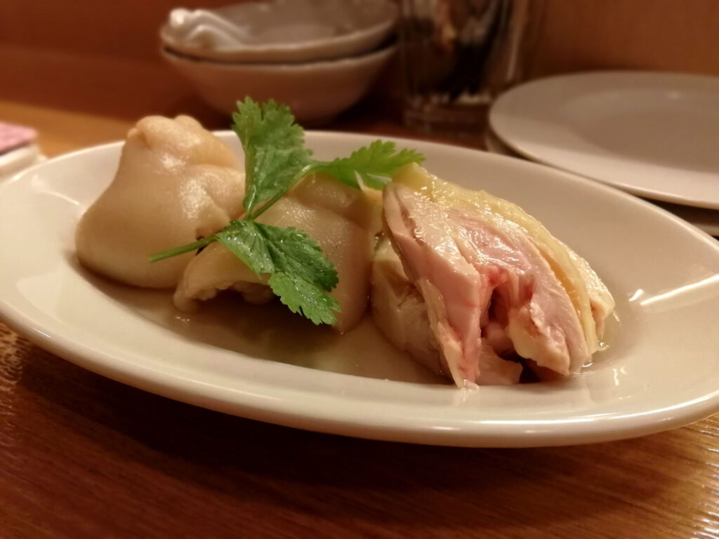 紹興酒漬け鶏肉と豚足