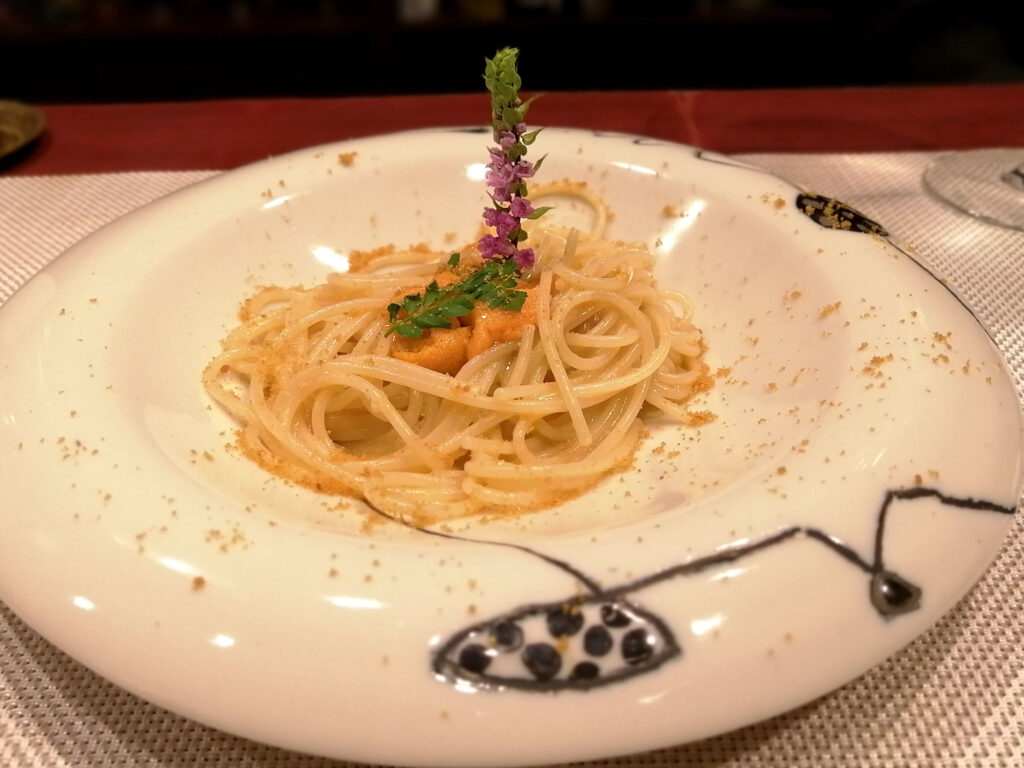 塩水雲丹のパスタ