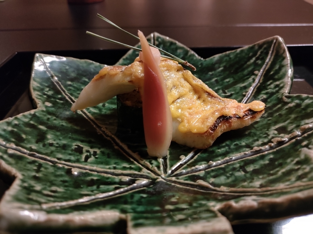 スズキの雲丹焼き・ズッキーニ