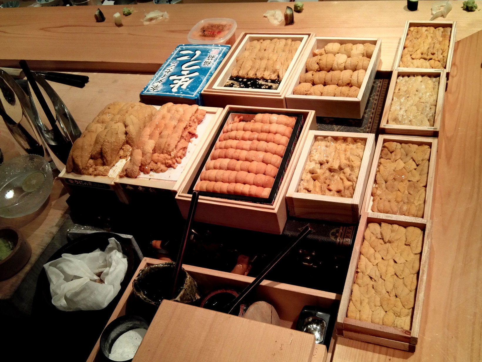雲丹食べ比べ